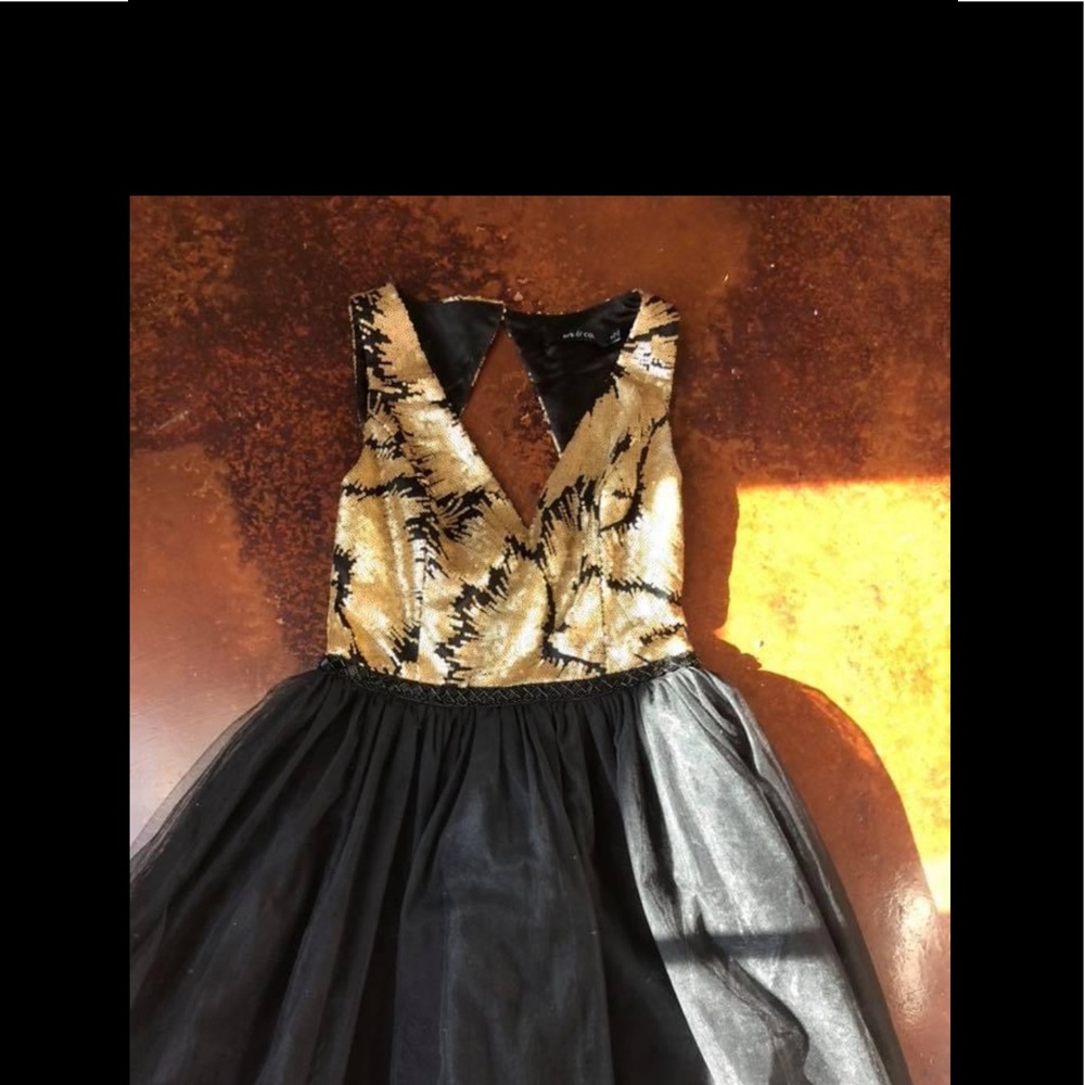 Black and gold dress